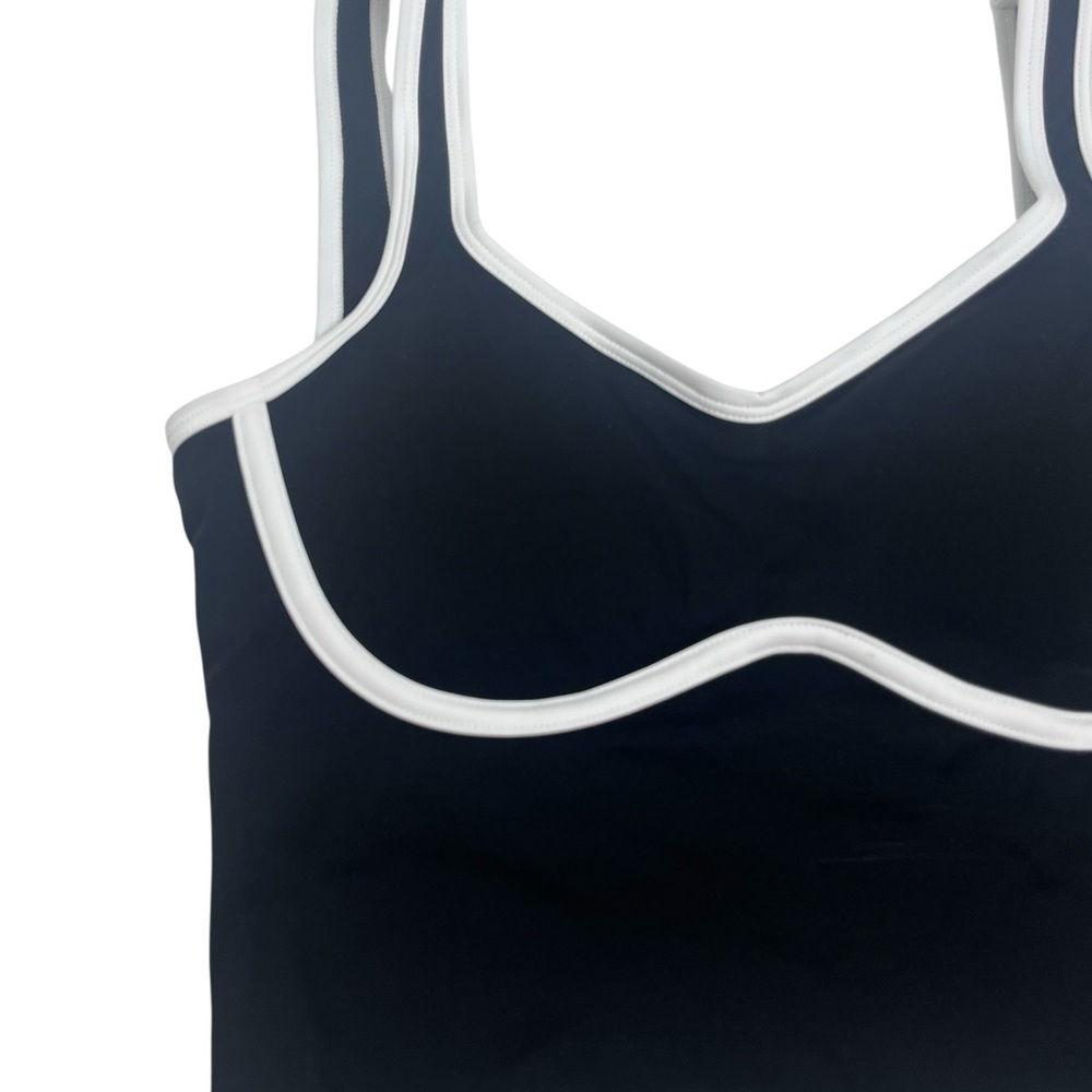 SuuksessWomen Sweetheart Neckline Sports Bra Workout Top Black White XS - Picture 7 of 9